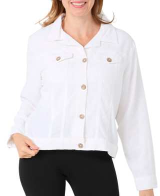 Thumbnail 1: Dash Women's Linen Button Front Lightweight Jacket 