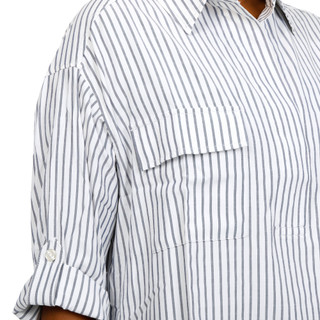 Thumbnail 3: MAX STUDIO Plus 3/4 Sleeve Two Pocket Strip Shirt  