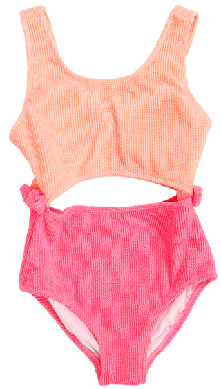Thumbnail 1: Andy & Evan Big Girls One Piece Color Block Cutout Swimsuit  