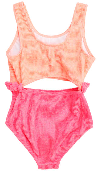 Thumbnail 2: Andy & Evan Big Girls One Piece Color Block Cutout Swimsuit  