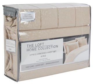 Thumbnail 1: LOFT 6-Piece Embossed Leaf Sheet Set. 