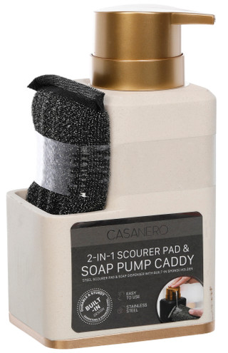 Thumbnail 1: CASANERO 2-In-1 Scourer Pad & Soap Pump Caddy 