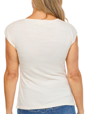 Thumbnail 3: MAX STUDIO Women's Cap Sleeve Crinkle Twist Top 