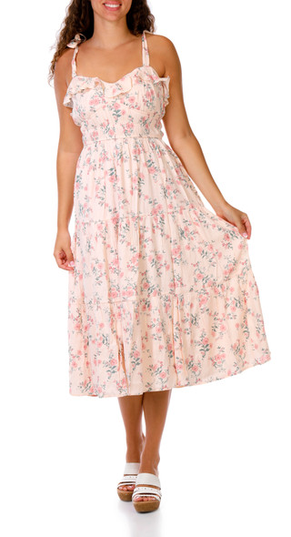 Thumbnail 1: Trixxi Juniors Sleeveless Ruffle Neck Midi Dress 