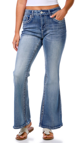 Thumbnail 3: Evolve Denim Juniors Bling Back Bootcut Jeans 
