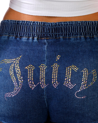 Thumbnail 2: Juicy Couture Juniors Rhinestone Logo Denim Shorts 