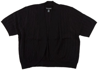Thumbnail 1: Nina Leonard Women's Short Sleeve Solid Open Scalloped Bolero 
