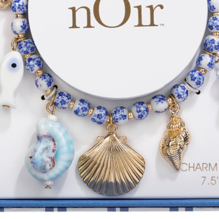 Thumbnail 2: Noir Blue Bead Sea Life Charm Bracelet 