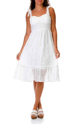 Thumbnail 1: As U Wish Juniors Sleeveless Eyelet Midi Dress 