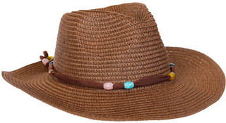 Thumbnail 1: Nicole Miller Women's Bead Band Straw Cowboy Hat 