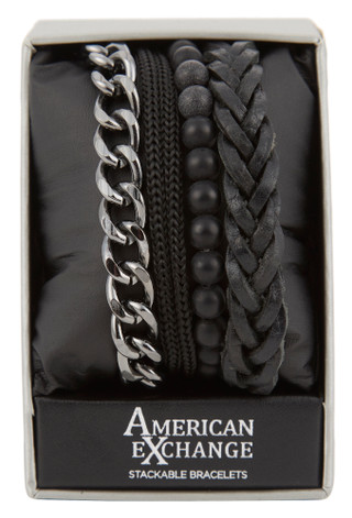 Thumbnail 1: AMERICAN EXCHANGE Men's Stackable Bracelet Set 