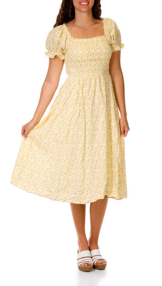 Thumbnail 1: Celebrity Pink Juniors Puff Sleeve Swiss Dot Midi Dress 