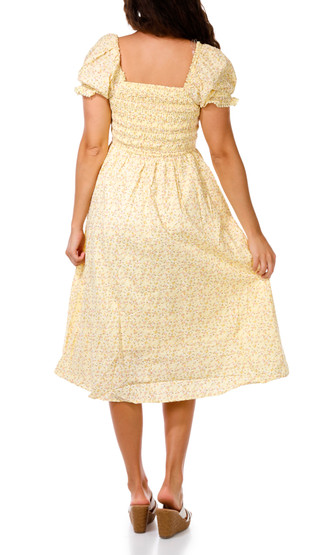 Thumbnail 4: Celebrity Pink Juniors Puff Sleeve Swiss Dot Midi Dress 