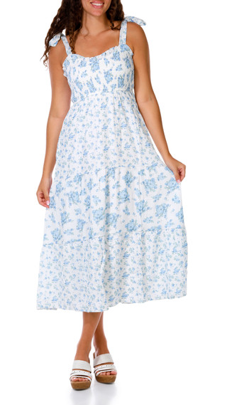 Thumbnail 1: Trixxi Juniors Bow Strap Print Maxi Dress 