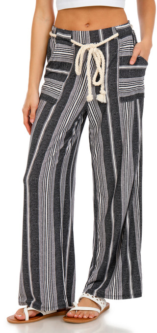 Thumbnail 1: Derek Heart Juniors Rope Tie Wide Leg Pants 