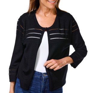 Thumbnail 1: Nina Leonard Women's 3/4 Sleeve Hook Neck Ribbed Bolero 