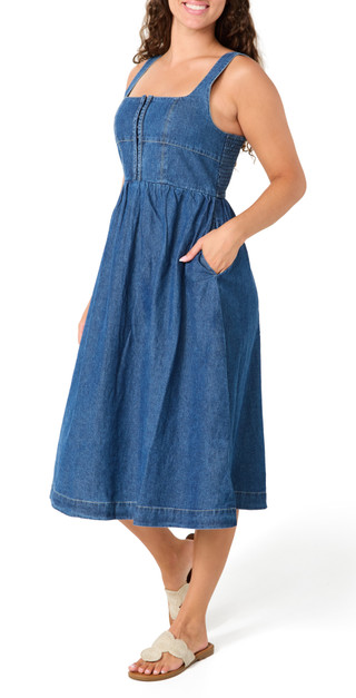 Thumbnail 2: Lone Star Juniors Sleeveless Denim Midi Dress 