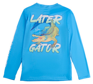 Thumbnail 3: Guy Harvey Big Boys Performance Sun Protection Later Gator Shirt 
