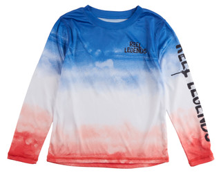 Thumbnail 1: REEL LEGENDS Little Boys Long Sleeve Americana Shark Shirt 