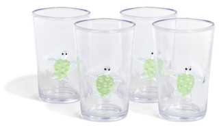 Thumbnail 2: Coastal Home S/4 Embossed Turtle Hiball Outdoor Glasses  