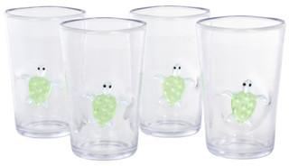 Thumbnail 1: Coastal Home S/4 Embossed Turtle Hiball Outdoor Glasses  