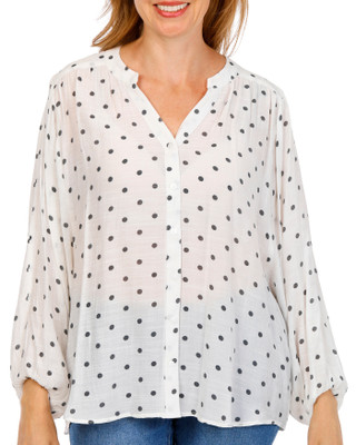 Thumbnail 1: Zac & Rachel Women's 3/4 Sleeve Button Front Top 