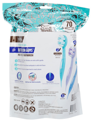 Thumbnail 2: GURUNANDA 70 Ct Wild Mint Pre-pasted Toothbrushes  