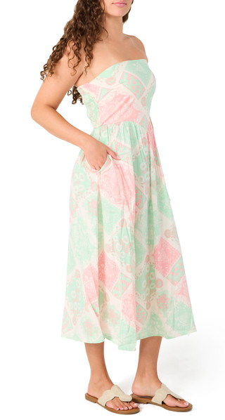 Thumbnail 3: JAPNA Juniors Strapless Bandana Print Midi Dress 