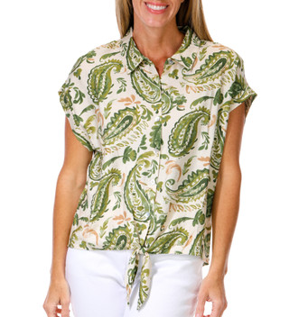 Thumbnail 1: Cece Women's Short Sleeve Button Front Top 
