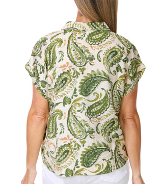 Thumbnail 3: Cece Women's Short Sleeve Button Front Top 
