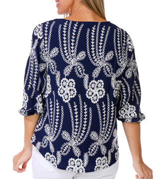 Thumbnail 2: Ana & Rose Women's 3/4 Sleeve Embroidered Top 