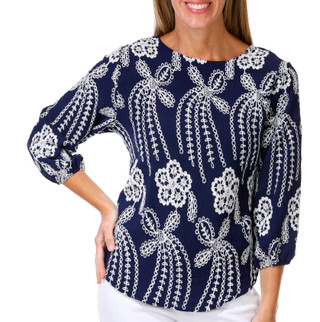 Thumbnail 1: Ana & Rose Women's 3/4 Sleeve Embroidered Top 