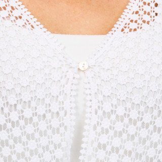 Thumbnail 3: Rabbit Rabbit Women's Circle Crochet Single Button Shrug 