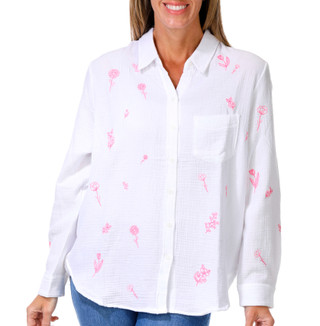 Thumbnail 1: Philosophy Women's Long Sleeve Cotton Button Down Top 