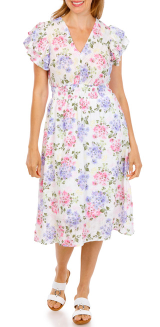 Thumbnail 1: Chenault Women's Flutter Sleeve Midi Dress 