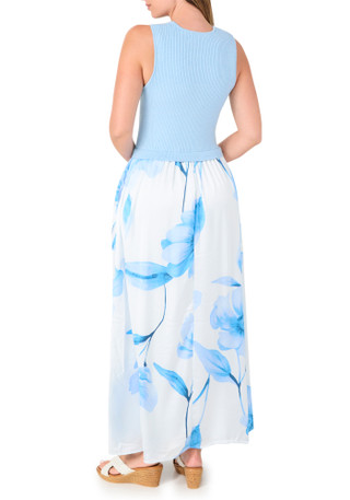 Thumbnail 2: TAYLOR Women's Knit & Satin Maxi Dress 