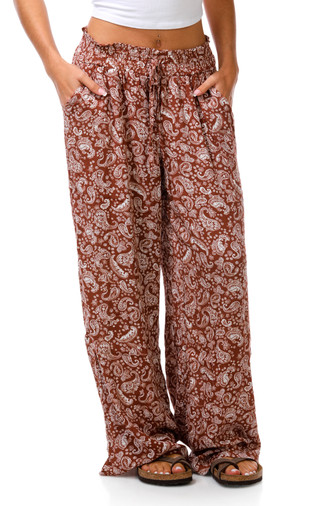 Thumbnail 1: No Comment Junior's Wide Leg Gauze Pants 