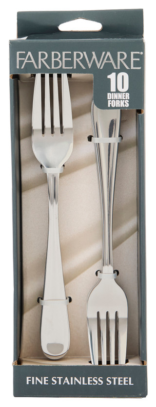 Thumbnail 1: Farberware 10 Pc Stainless Steel Dinner Fork Set 