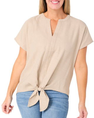 Thumbnail 1: Chenault Women's Short Sleeve Tie Front Dolman Top 