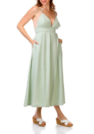 Thumbnail 1: BILA Women's Sleeveless Odyssey Linen Maxi Dress 