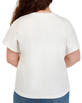 Thumbnail 2: Kiss & Fly Plus Short Sleeve Floral Beaded Top 