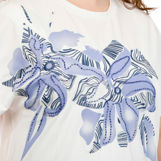 Thumbnail 3: Kiss & Fly Plus Short Sleeve Floral Beaded Top 