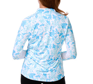 Thumbnail 3: PGA Women's Long Sleeve Floral Quarter Zip Top 