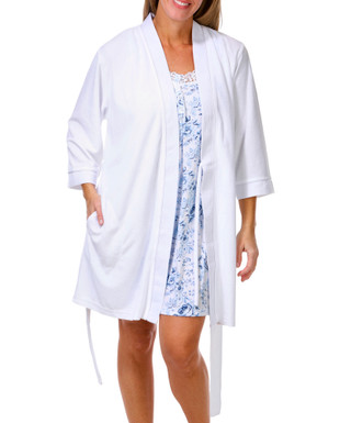 Thumbnail 4: Jasmine Rose Women's Pique Kimono Robe 