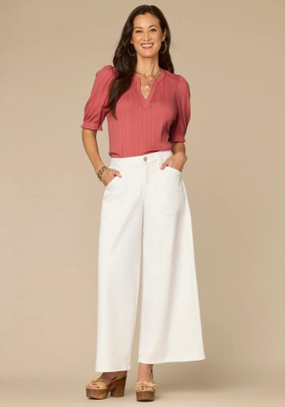 Thumbnail 4: Democracy Womens Cotton Puff Sleeve Top 
