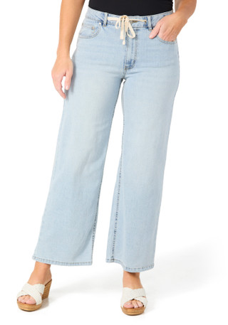 Thumbnail 1: D. Jeans Petite Wide Leg Drawstring Jeans 