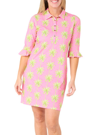 Thumbnail 1: ANA CLARE Women's Long Sleeve Palm Polo Dress 