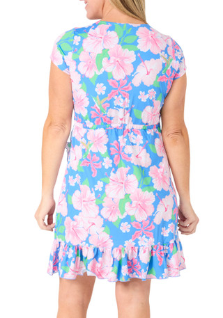 Thumbnail 2: ANA CLARE Women's Short Sleeve Floral Faux Wrap Dress 
