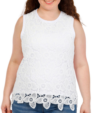 Thumbnail 1: Kiss & Fly Plus Sleeveless Lace Tank 