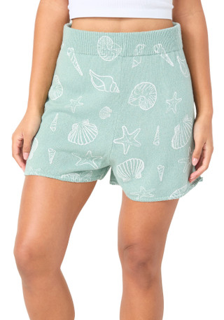 Thumbnail 1: MOON & MADISON Juniors Shell Print Knit Shorts 